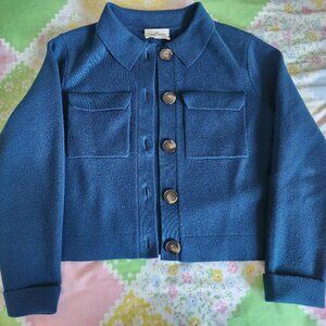 Sezane Betty Cardigan XS Cerulean